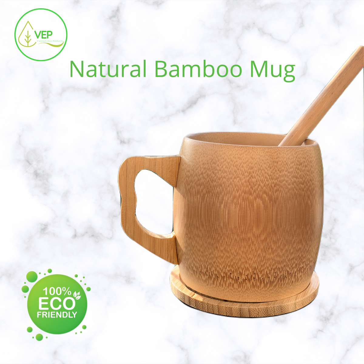 Biodegradable Vietnam Bamboo Cups for Export with customized color printing  of portraits, landscapes